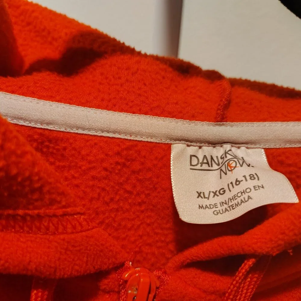 Danskin Now Women's Red Fleece Hoodie Size XL Polyester Full Zipper - Picture 6 of 11